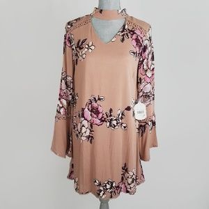 Altar'd State Long Sleeve Blush Pink Tunic Dress S